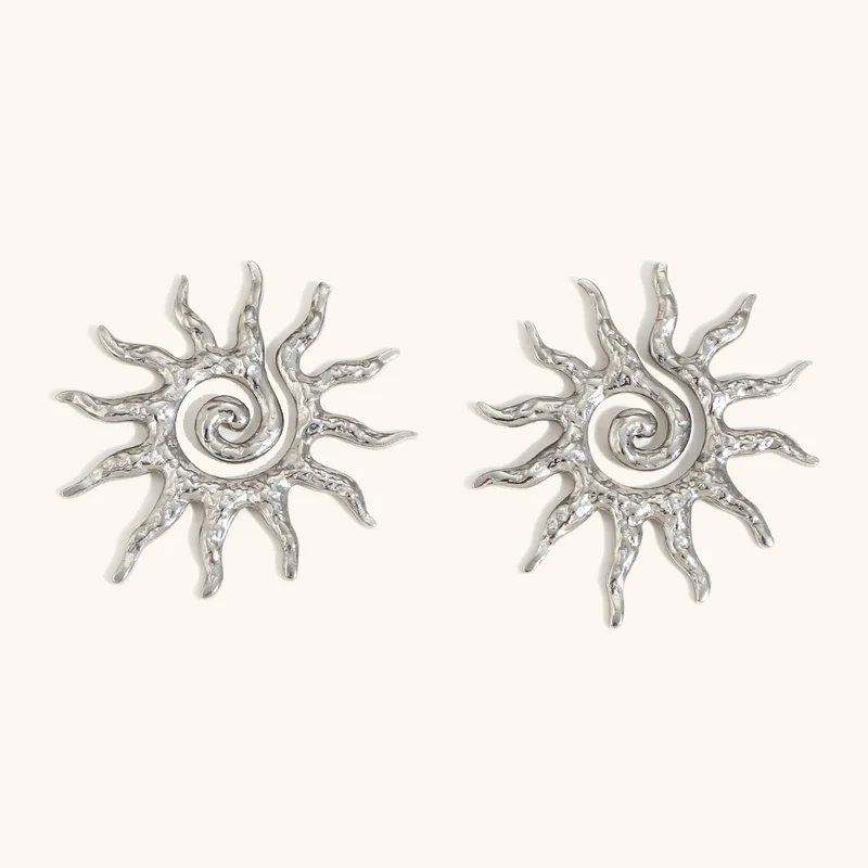Boucles d'Oreilles Soleil Martelé