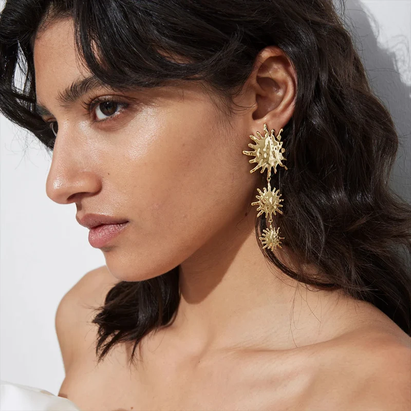 Boucles d'Oreilles Triple Soleil