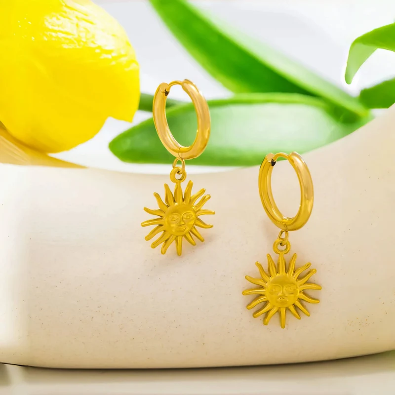 Boucles d'Oreilles Créoles Soleil