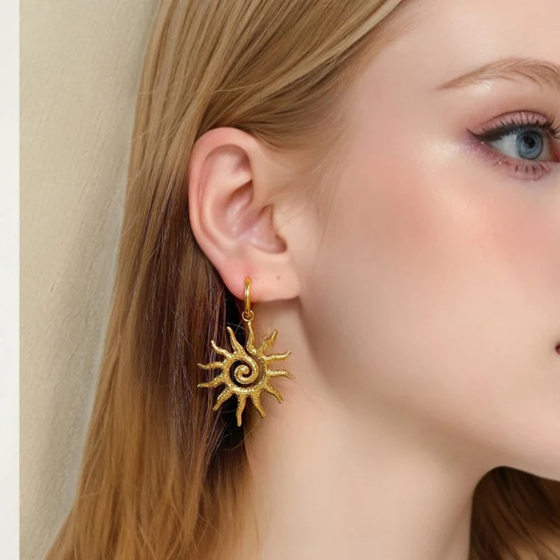 Boucles d'Oreilles Soleil Spirale