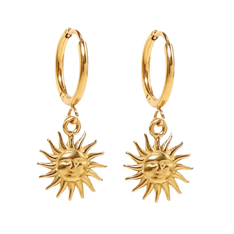 Boucles d'Oreilles Pendentif Soleil