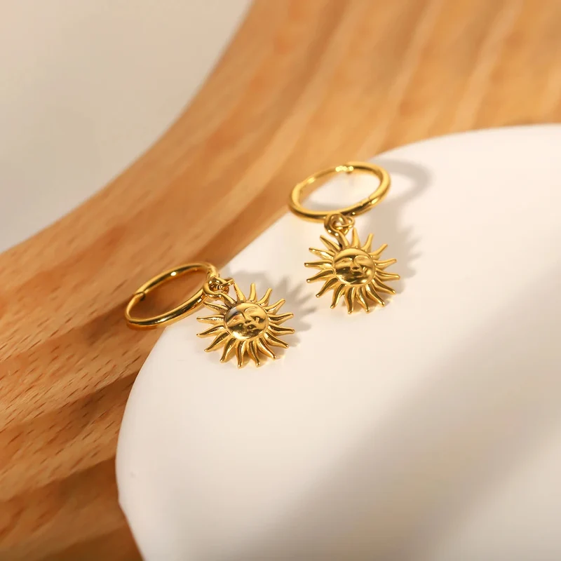 Boucles d'Oreilles Pendentif Soleil