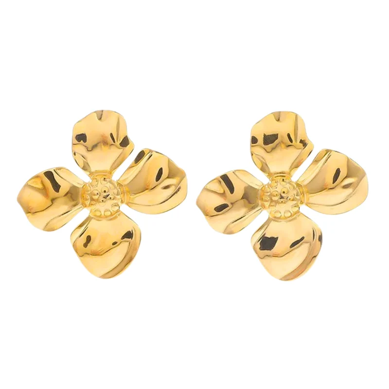 Boucles d'Oreilles Fleur Or