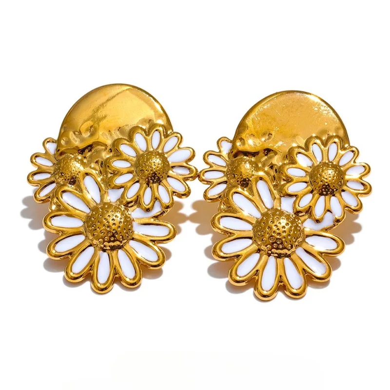 Boucles d'Oreilles Triple Fleur