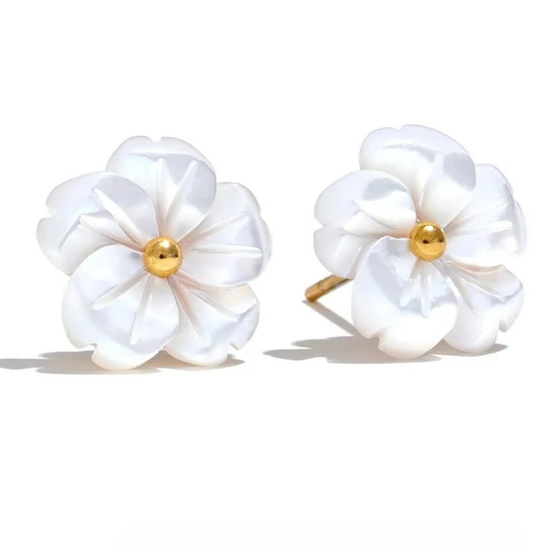 Boucles d'Oreilles Fleur Camélia