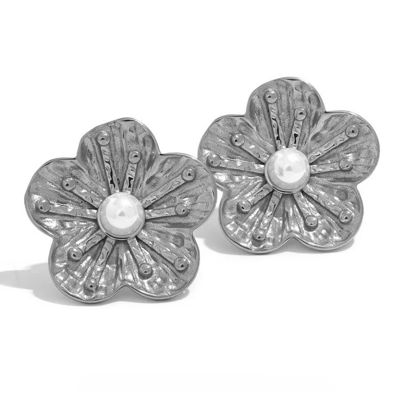 Boucles d'Oreilles Fleur Perle