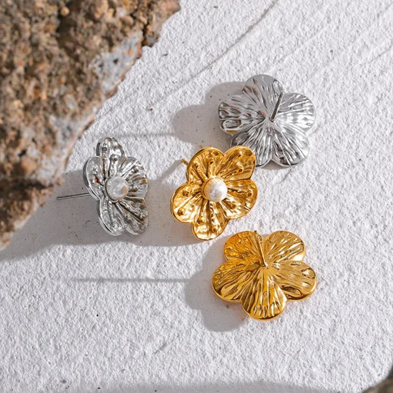 Boucles d'Oreilles Fleur Perle