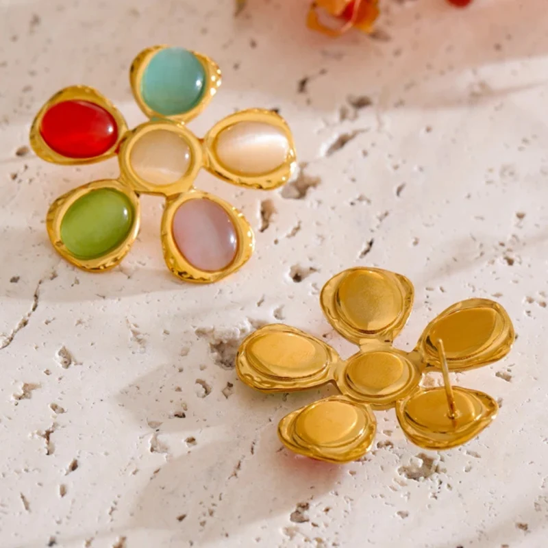 Boucles d'Oreilles Fleur Multicolore