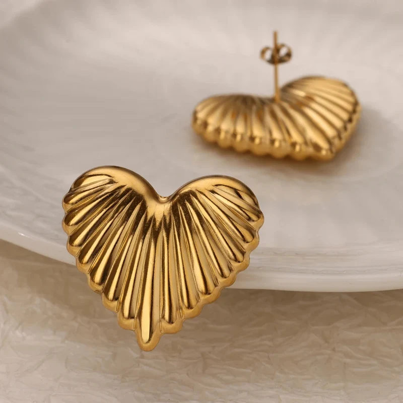 Boucles d'Oreilles Cœur Rayé