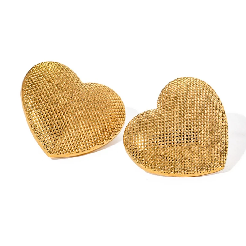 Boucles d'Oreilles Cœur Relief