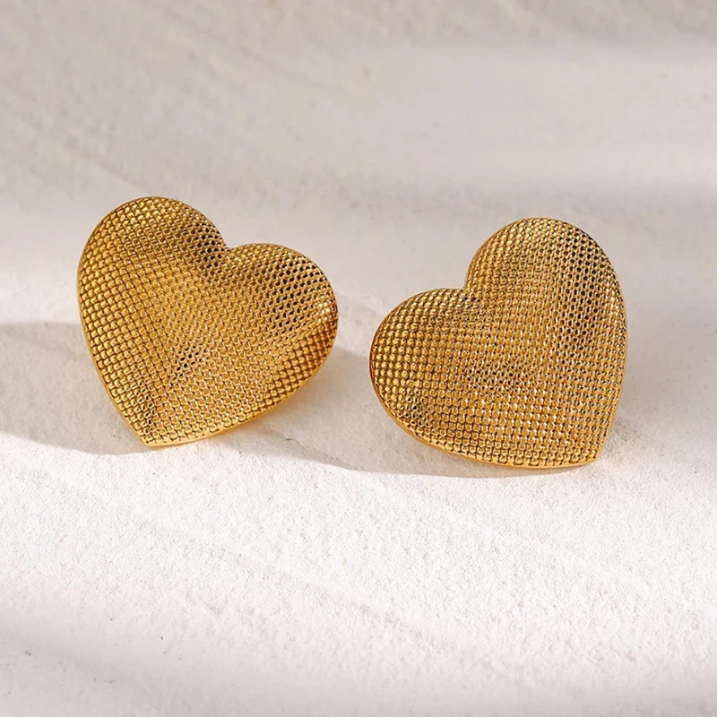 Boucles d'Oreilles Cœur Relief