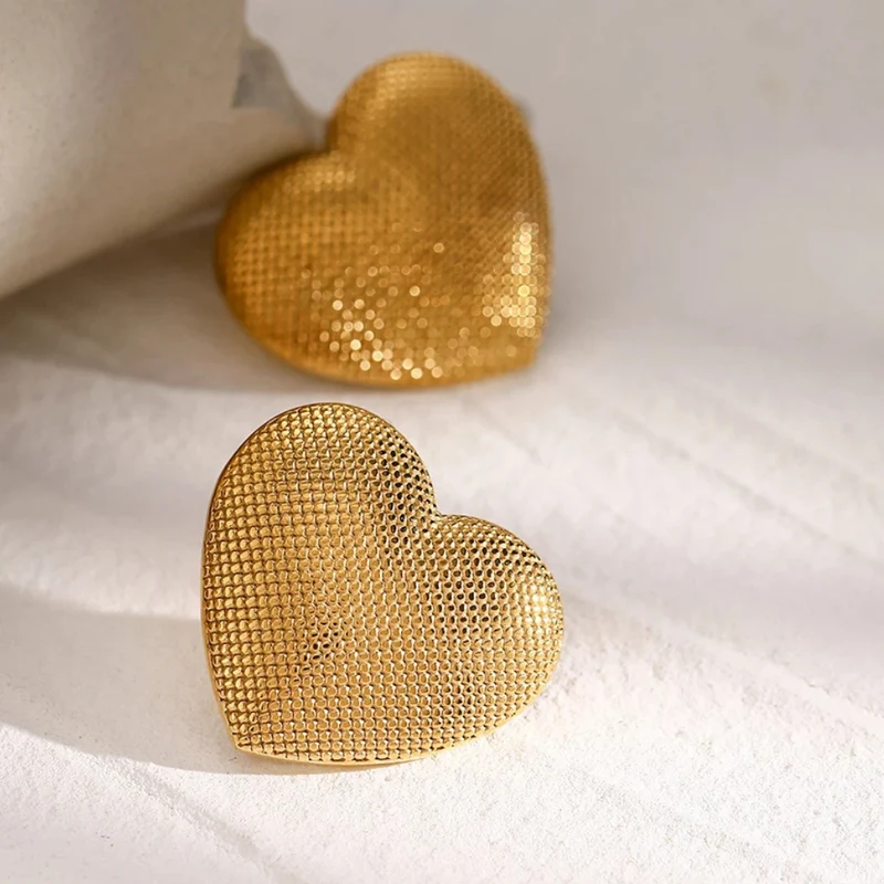 Boucles d'Oreilles Cœur Relief