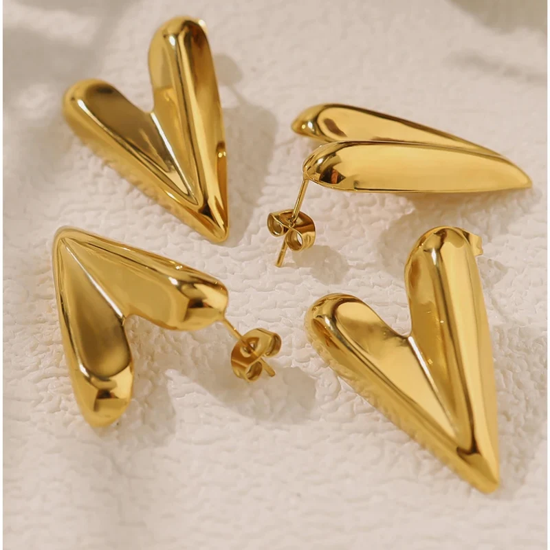 Boucles d'Oreilles Cœur Allongé