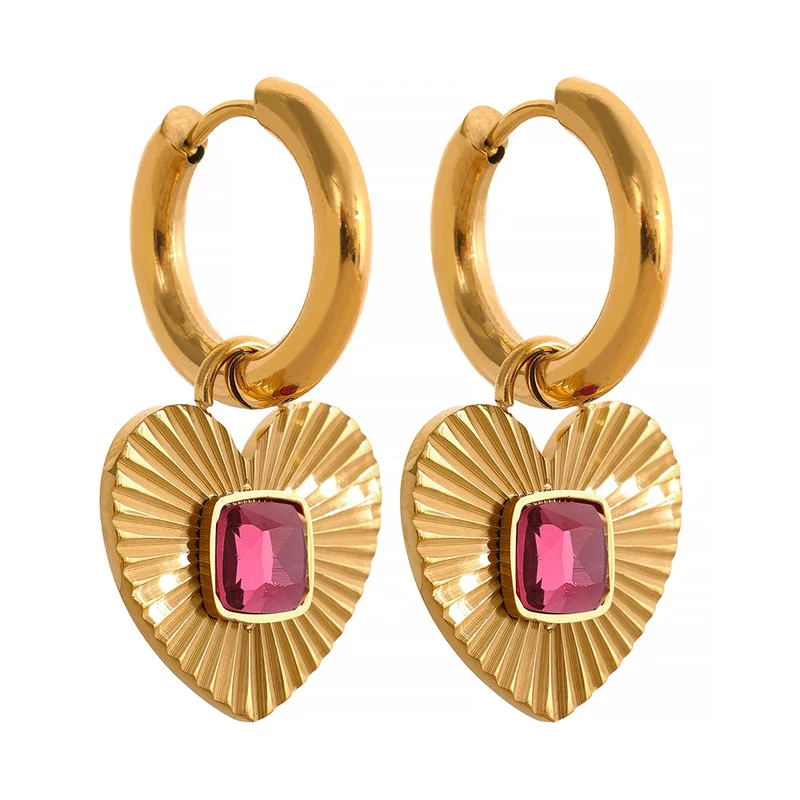 Boucles d'Oreilles Créoles Cœur Zircon