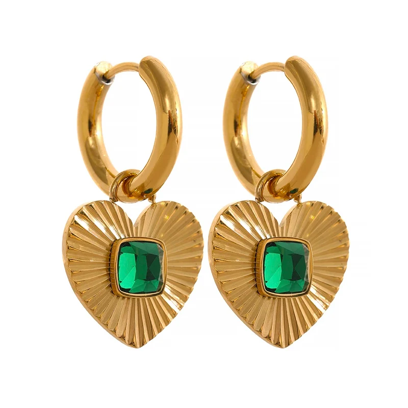 Boucles d'Oreilles Créoles Cœur Zircon