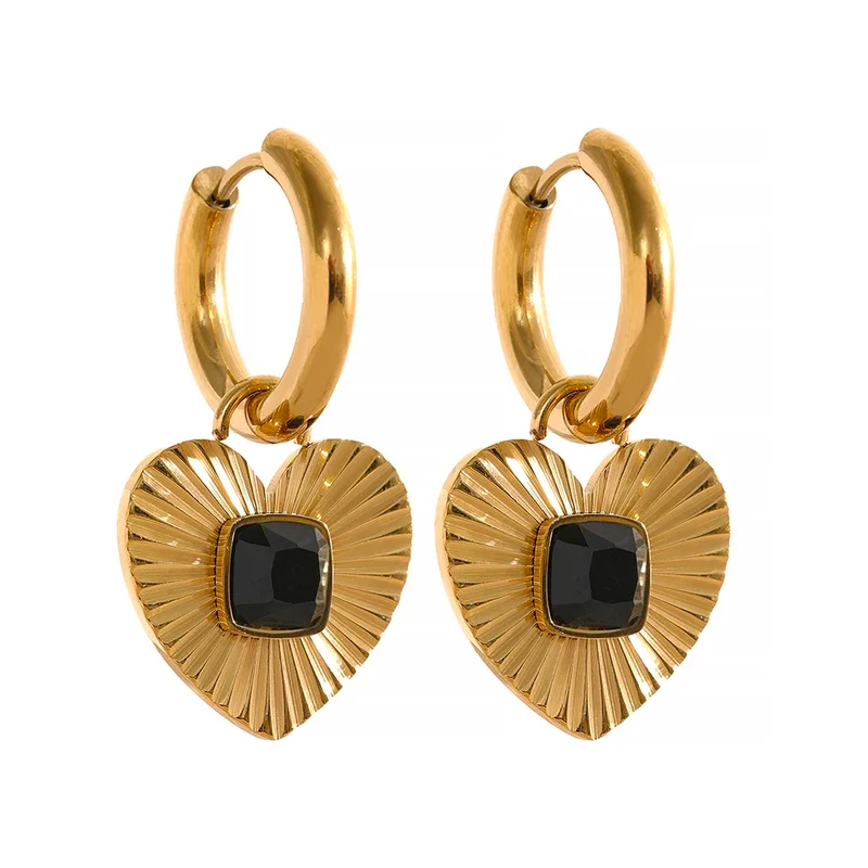 Boucles d'Oreilles Créoles Cœur Zircon