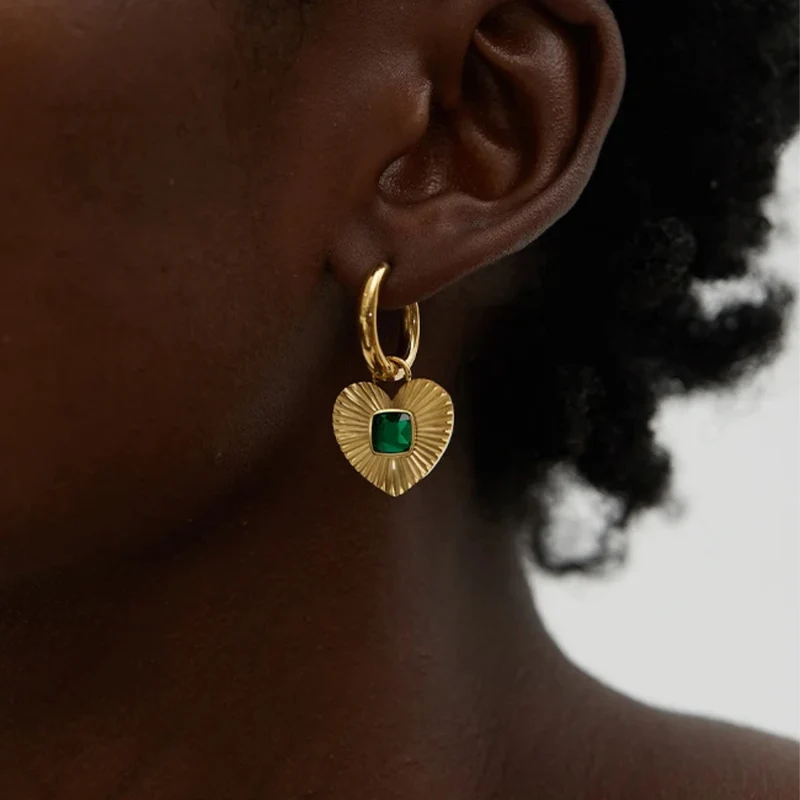 Boucles d'Oreilles Créoles Cœur Zircon
