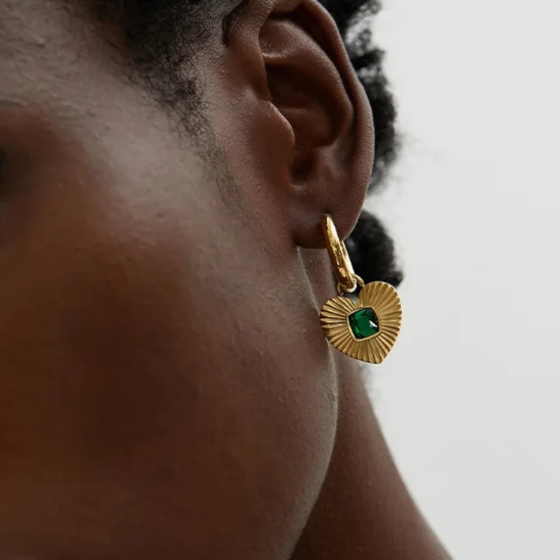 Boucles d'Oreilles Créoles Cœur Zircon