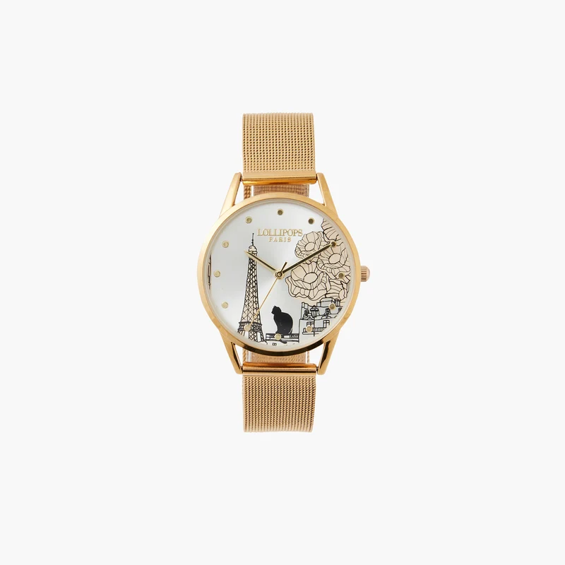 Montre rose chat