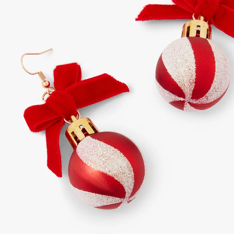Boucles d'oreilles boules de Noël