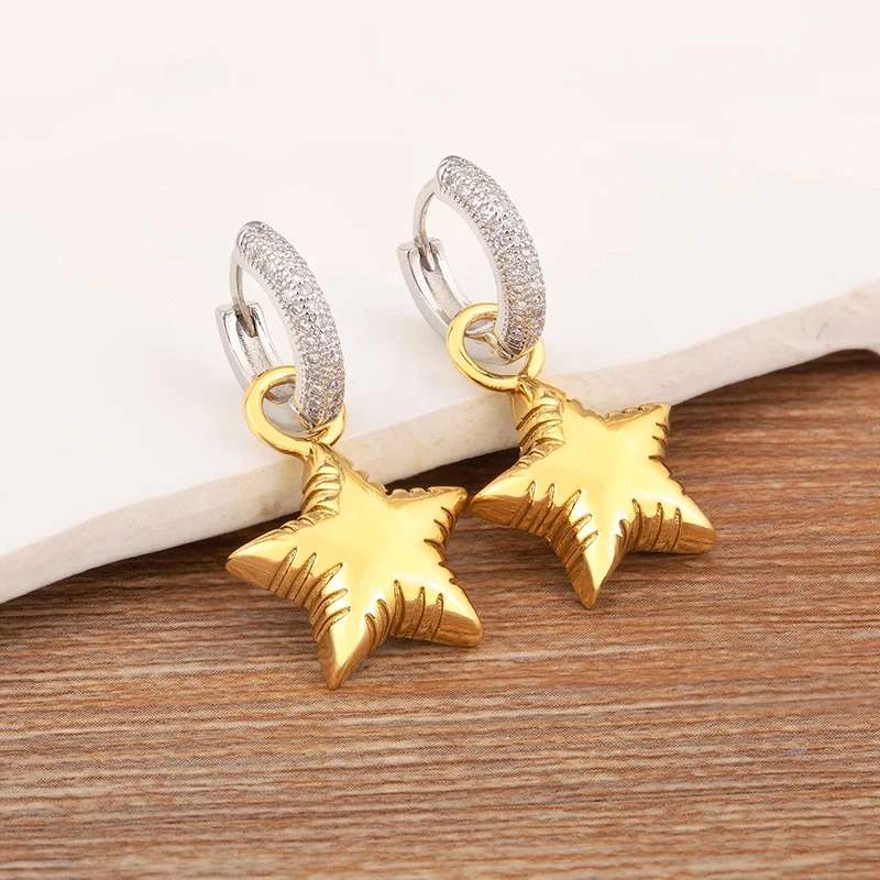 Boucles d'Oreilles Étoile Bicolore