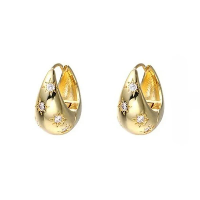 Boucles d'Oreilles Grosse Créole Étoile