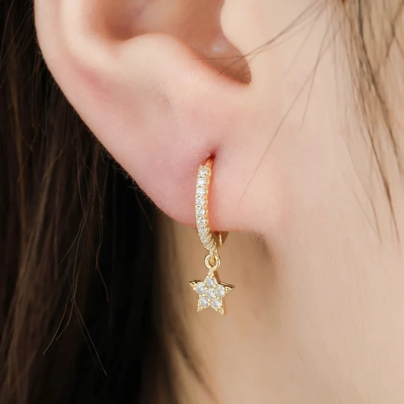 Mini Créoles Étoile Strass