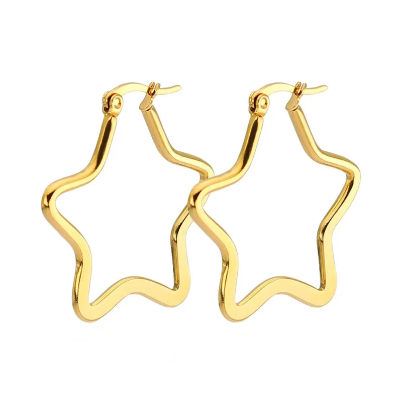 Boucles d'Oreilles Créoles Étoile