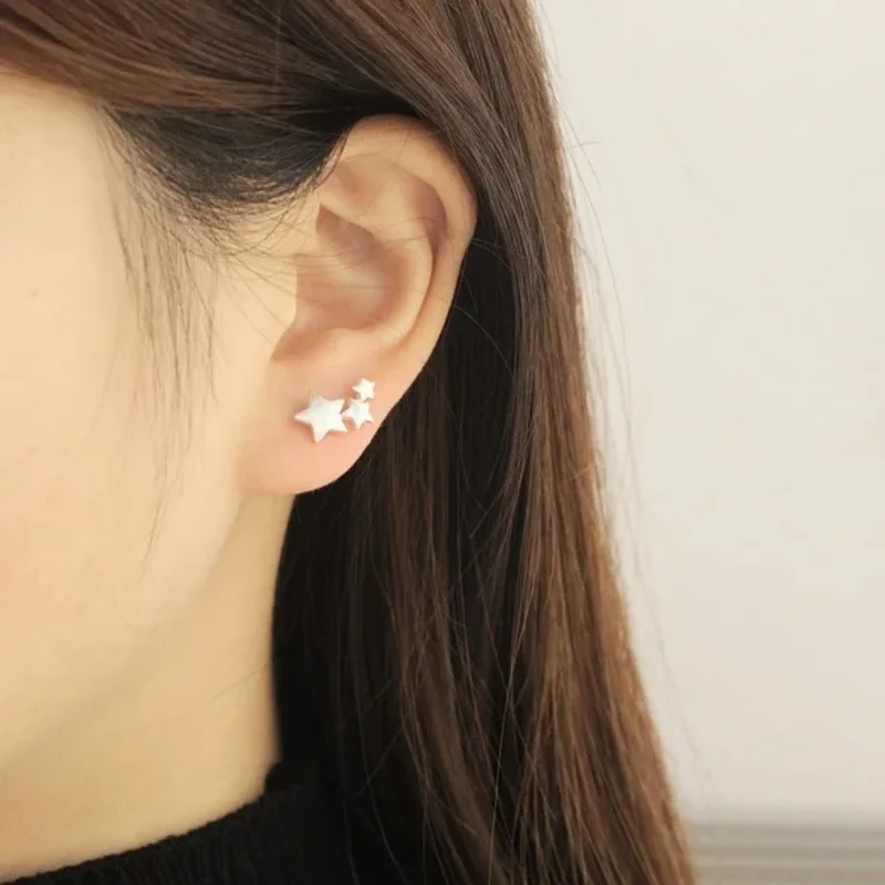 Puces d'Oreilles Étoile Argent