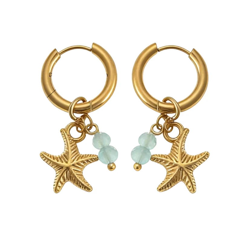 Boucles d'Oreilles Étoile de Mer Bohème