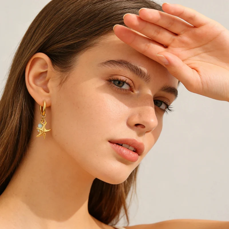 Boucles d'Oreilles Étoile de Mer Bohème