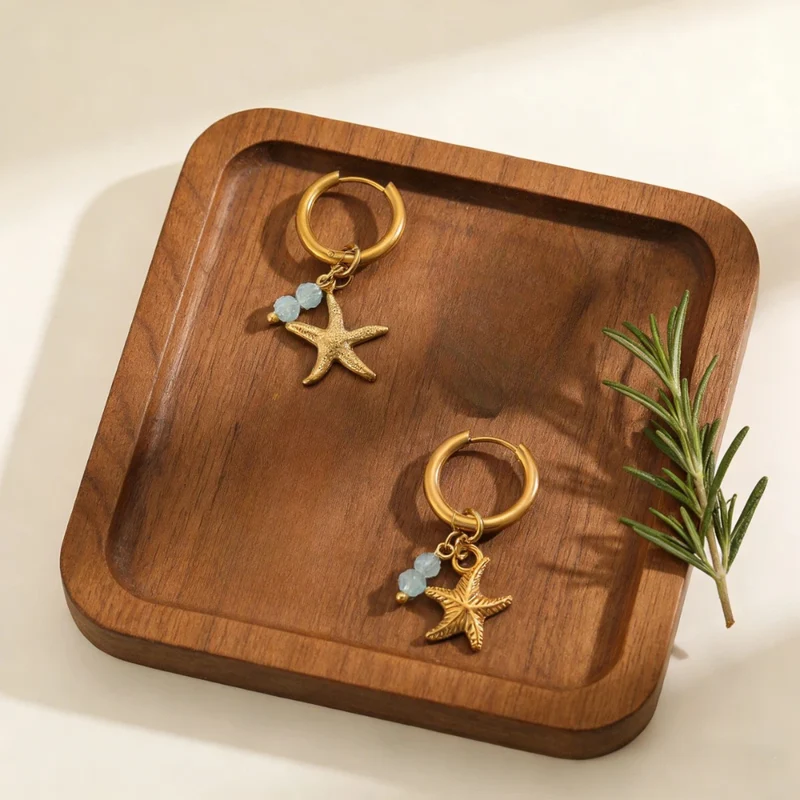 Boucles d'Oreilles Étoile de Mer Bohème