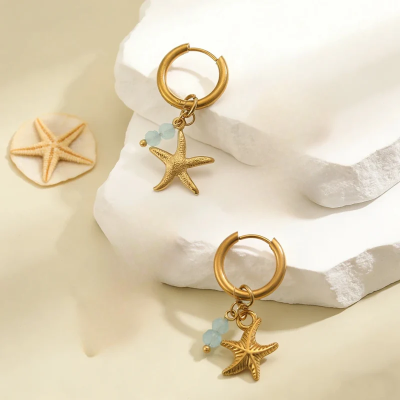 Boucles d'Oreilles Étoile de Mer Bohème