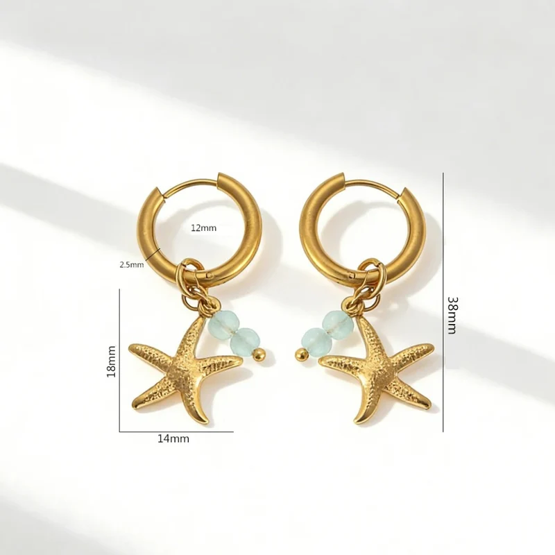 Boucles d'Oreilles Étoile de Mer Bohème
