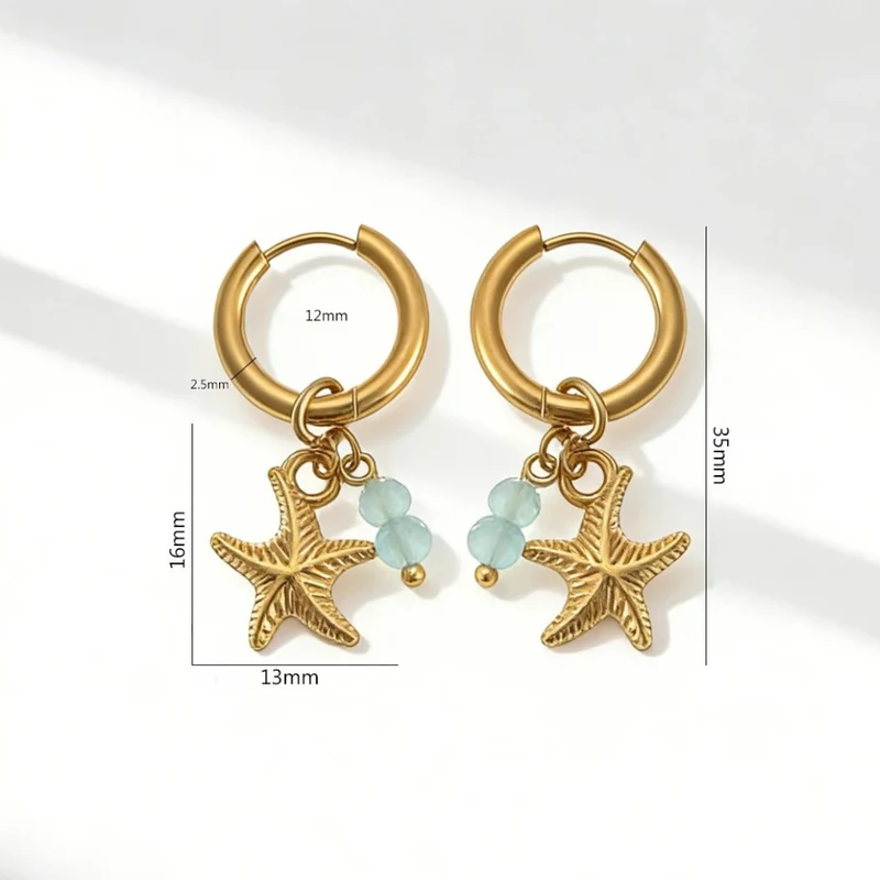 Boucles d'Oreilles Étoile de Mer Bohème