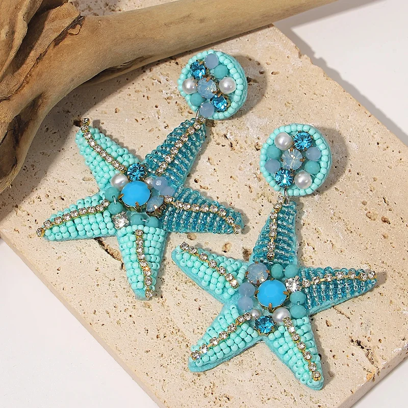 Boucles d'Oreilles Étoile de Mer Perle Couleur