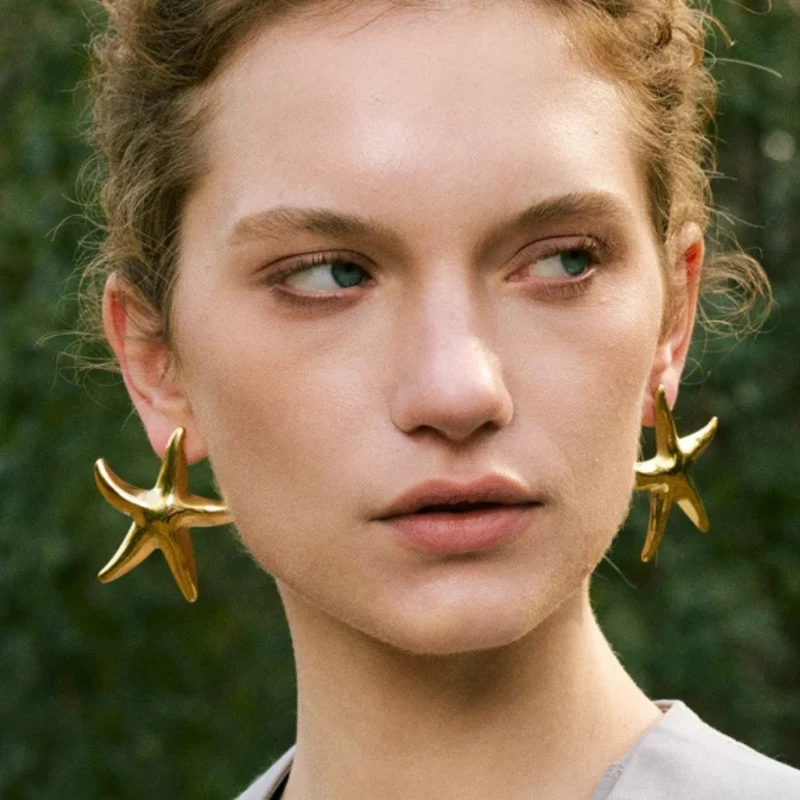 Boucles d'Oreilles Étoile de Mer Acier Inoxydable
