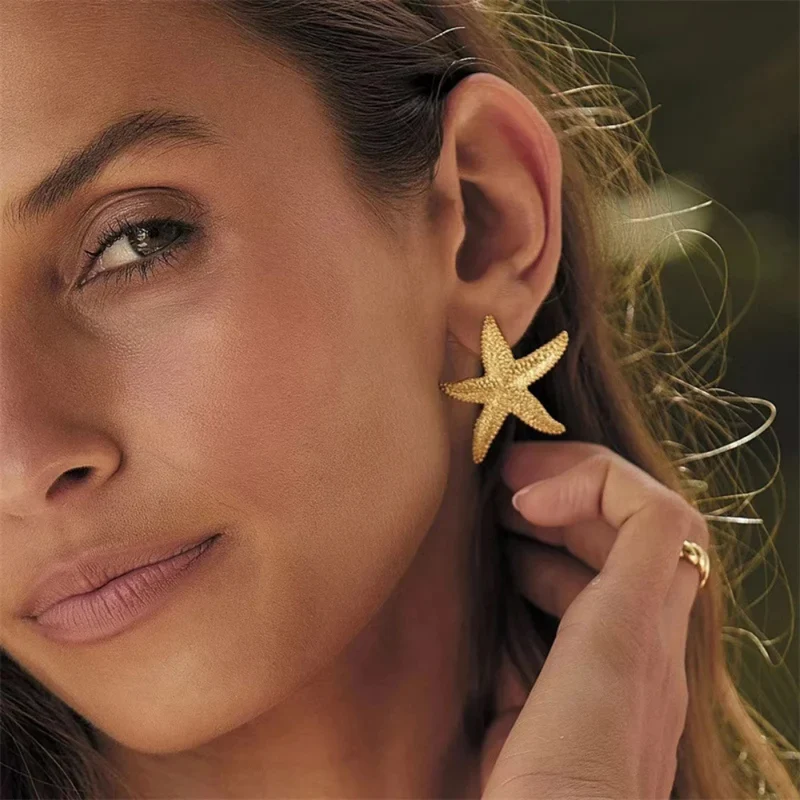 Boucles d'Oreilles Étoile de Mer Or