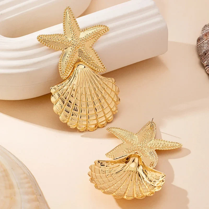 Boucles d'Oreilles Grosse Étoile de Mer