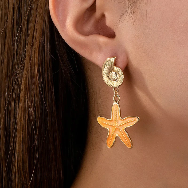 Boucles d'Oreilles Étoile de Mer Couleur