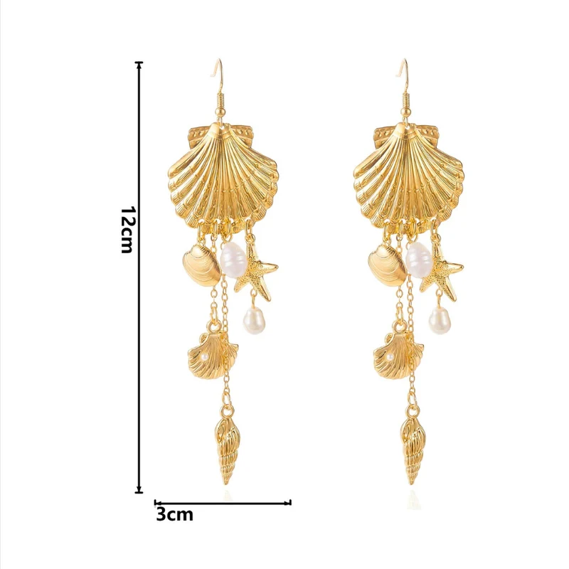 Boucles d'Oreilles Étoile de Mer Coquillage