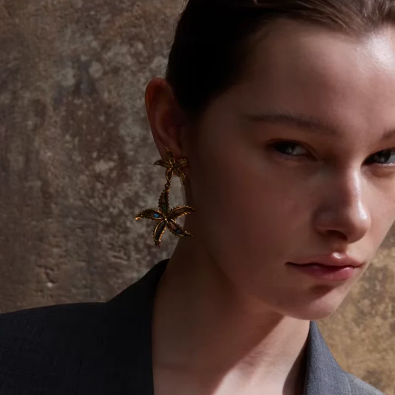 Boucles d'Oreilles Double Étoile de Mer