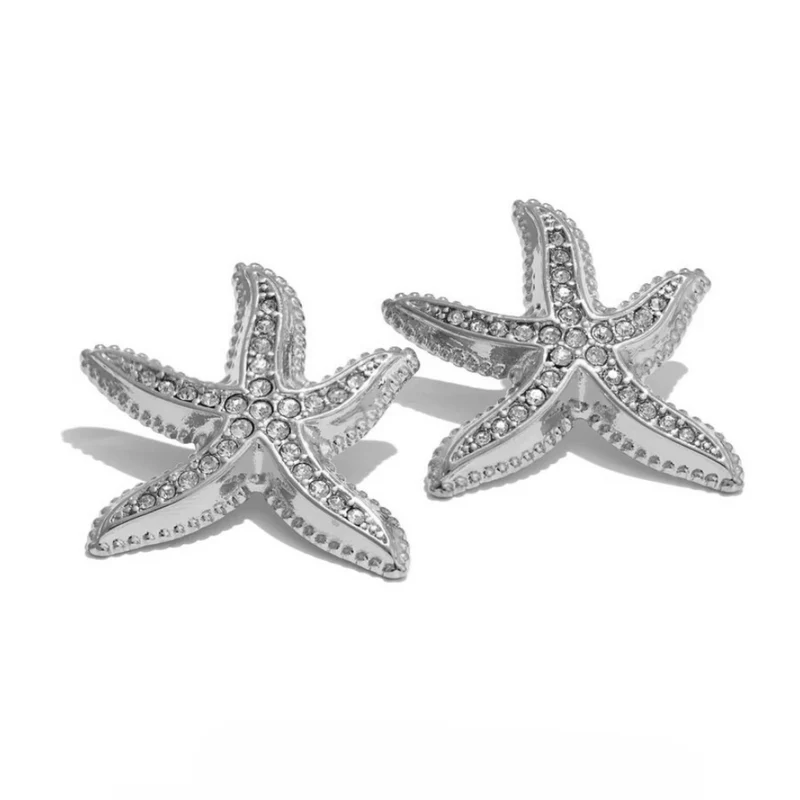 Boucles d'Oreilles Étoile de Mer Zircon