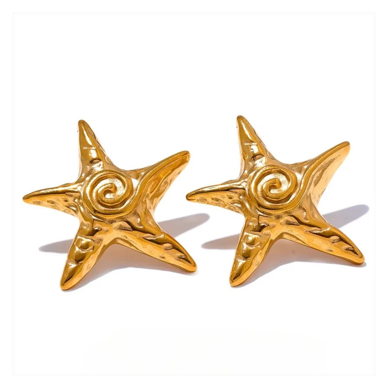 Boucles d'Oreilles Étoile de Mer Spirale