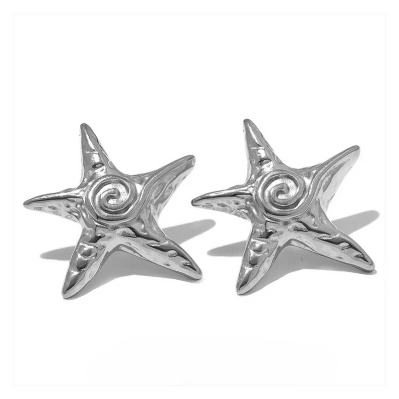 Boucles d'Oreilles Étoile de Mer Spirale