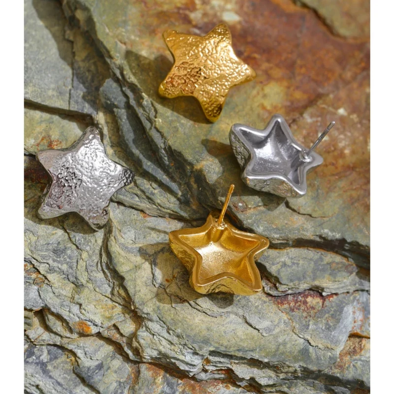 Boucles d'Oreilles Étoile de Mer Texturé