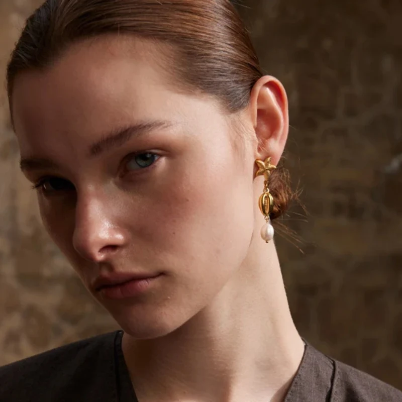 Boucles d'Oreilles Étoile de Mer Pendante