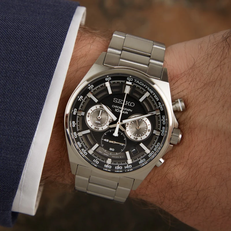 Seiko Chronograph Hommes Montre Argent SSB397P1