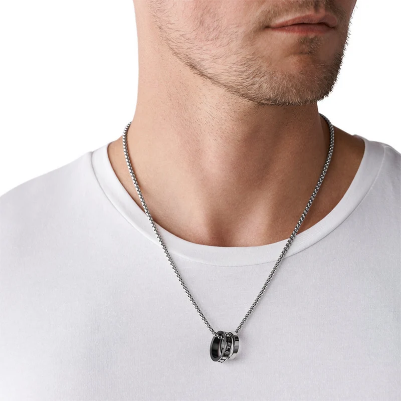 Diesel Double Pendant Collier En Acier Inoxydable DX1168040