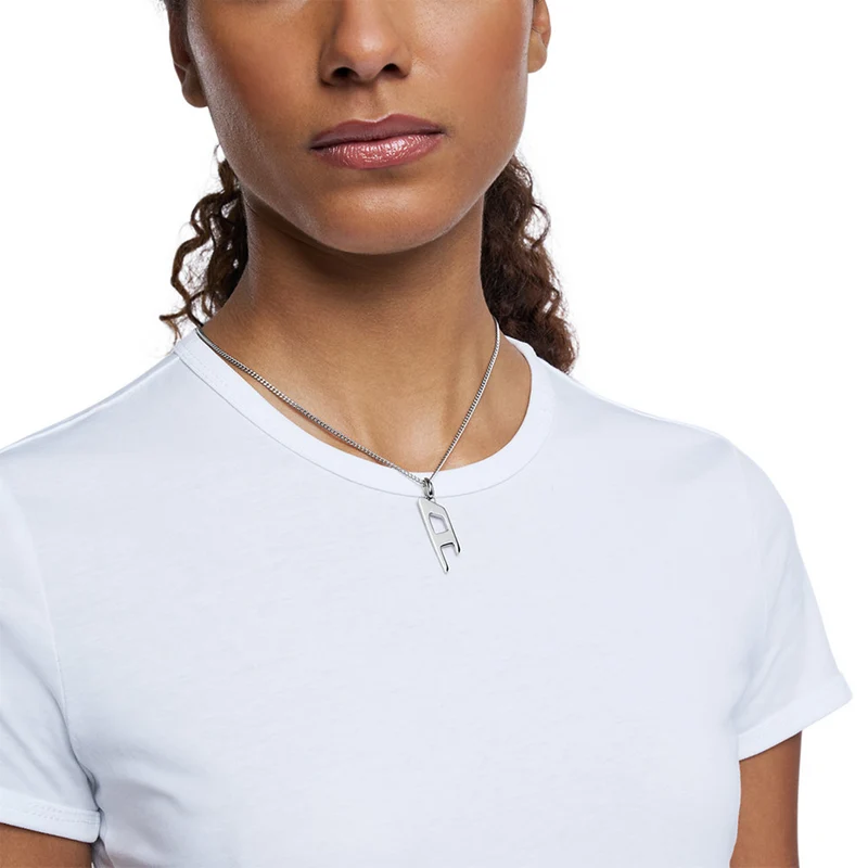 Diesel D Logo Silver Stainless Steel Necklace DX1625040